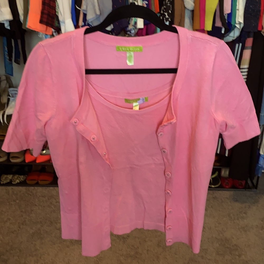 Pink cardigan set